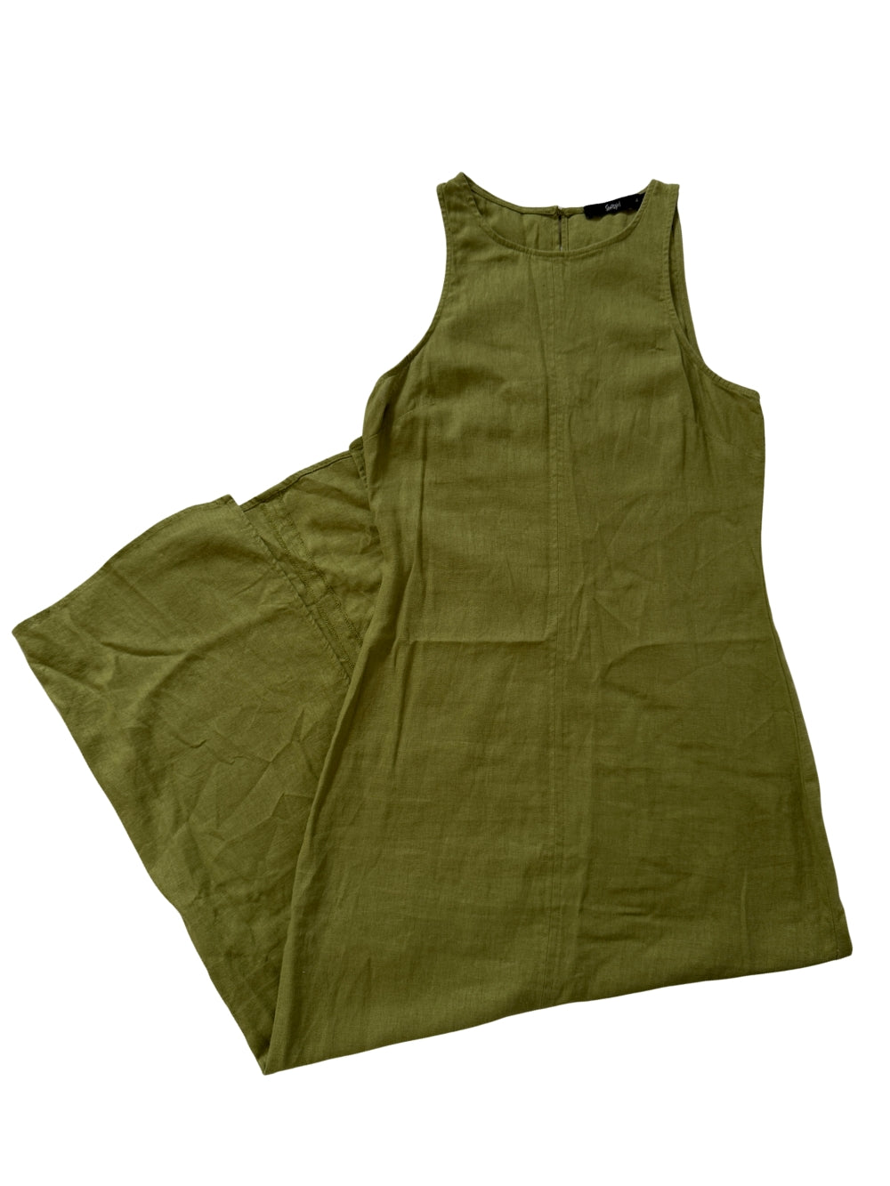 Linen Blend Midi Dress