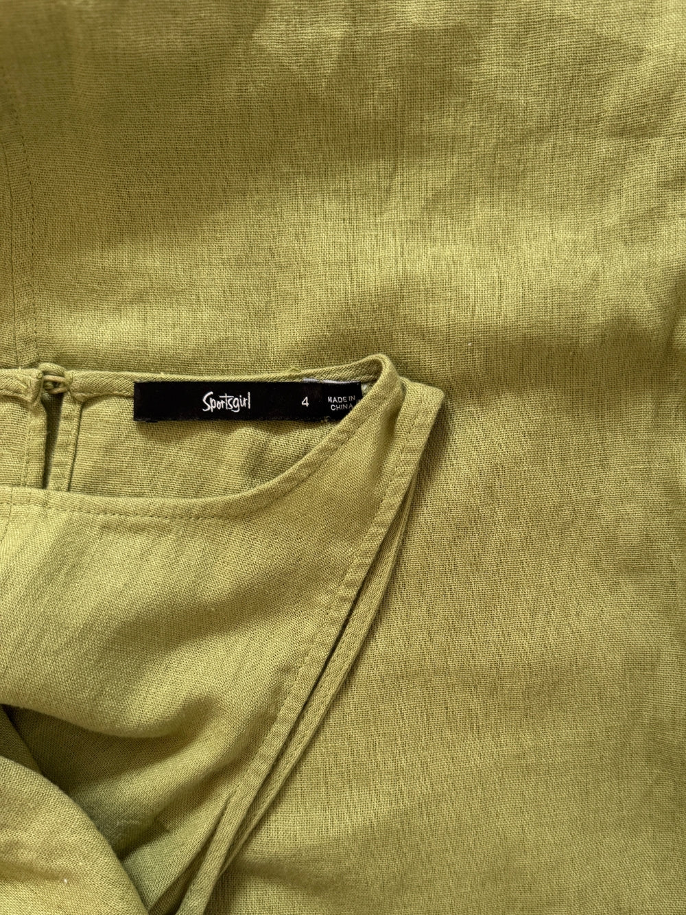 Linen Blend Midi Dress