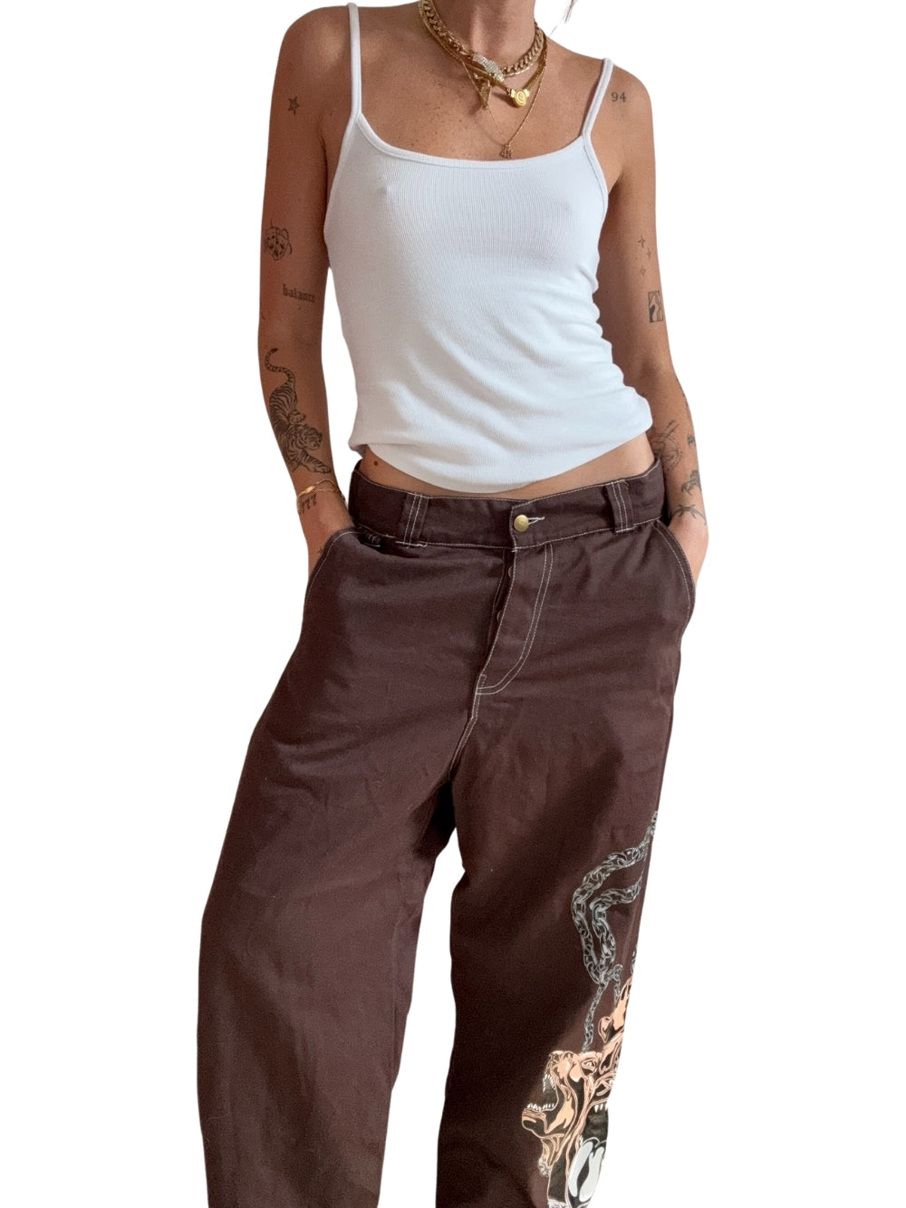 Custom Print Brown Unisex Pant