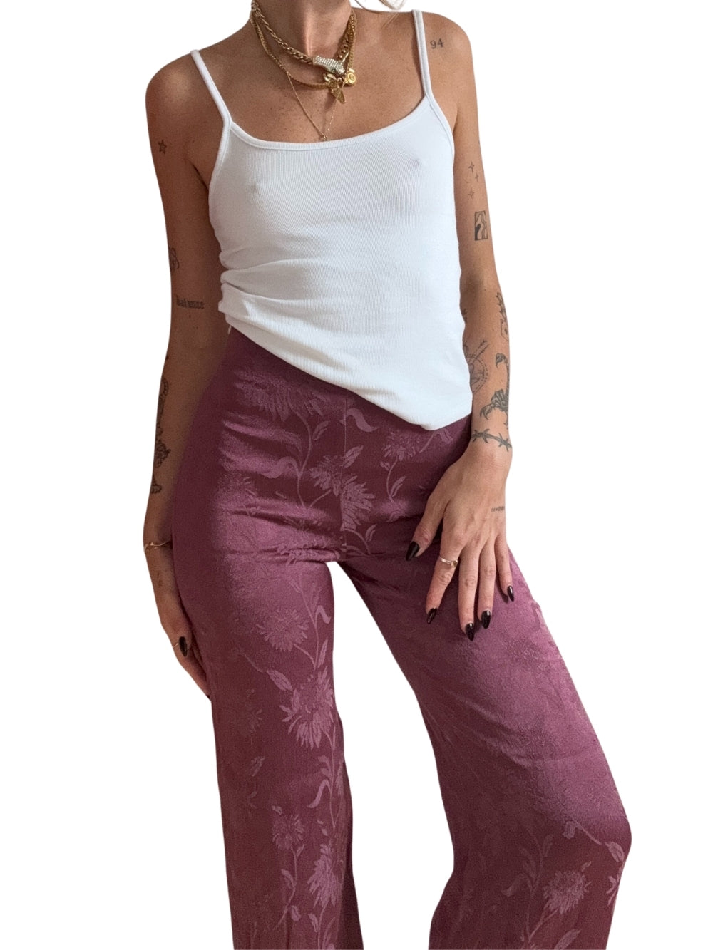 High Waisted Paisley Flares