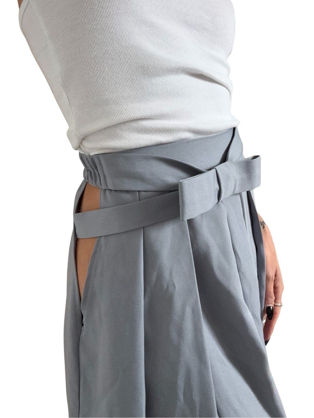 Pleated Wide Leg Capris