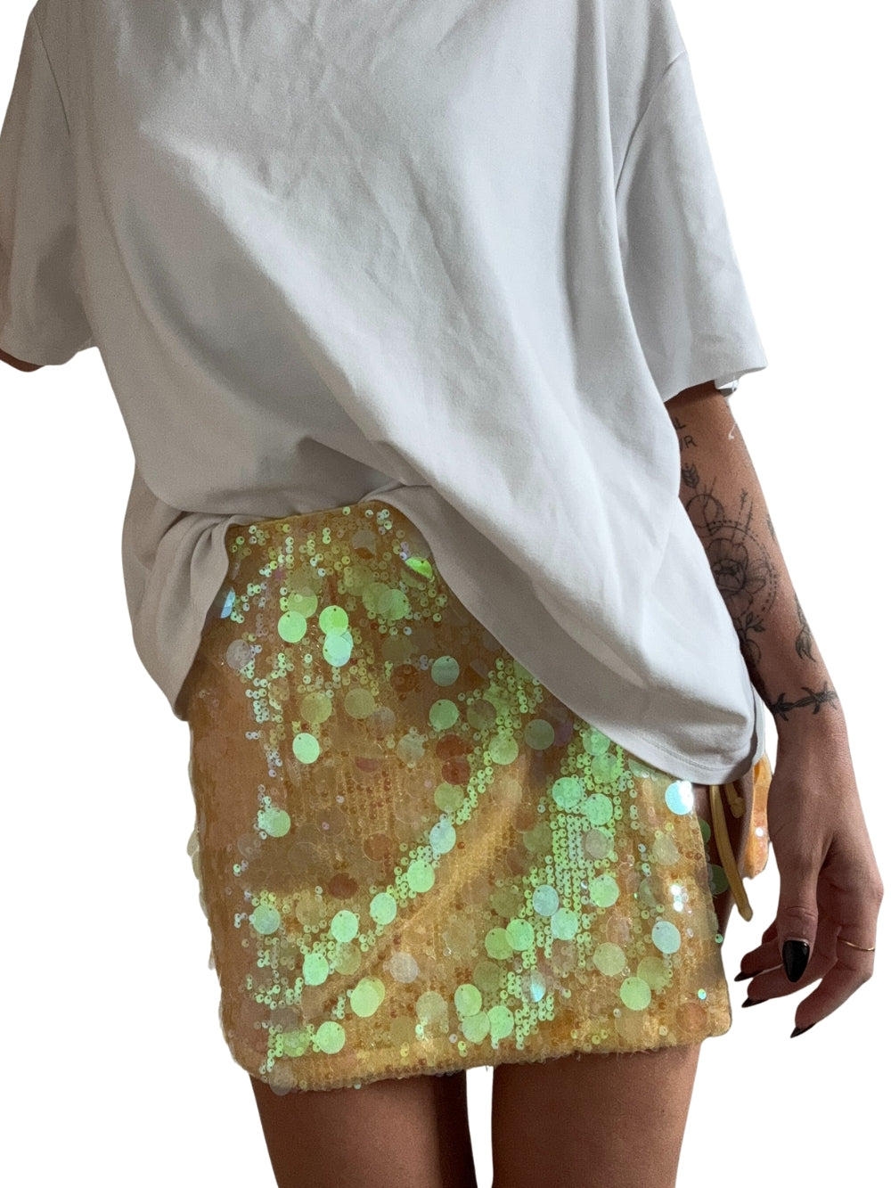 Yellow Sequin Skirt